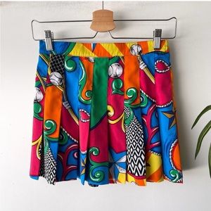 Vintage 90s Tails Skirt Womens 4 Colorful Tennis Pleated Sporty Mini Athletic